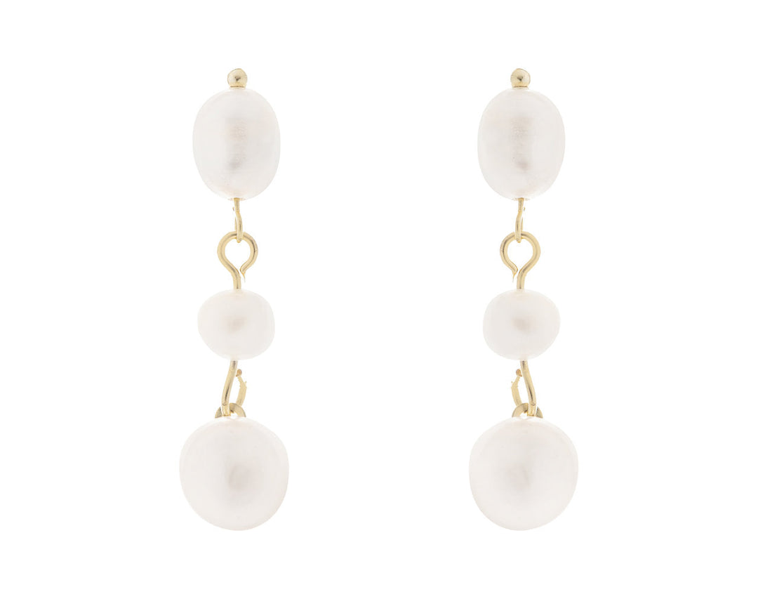 Boucles d'oreilles de mariée ER1043 – perles d'eau douce suspendues, dorées G.Westerleigh