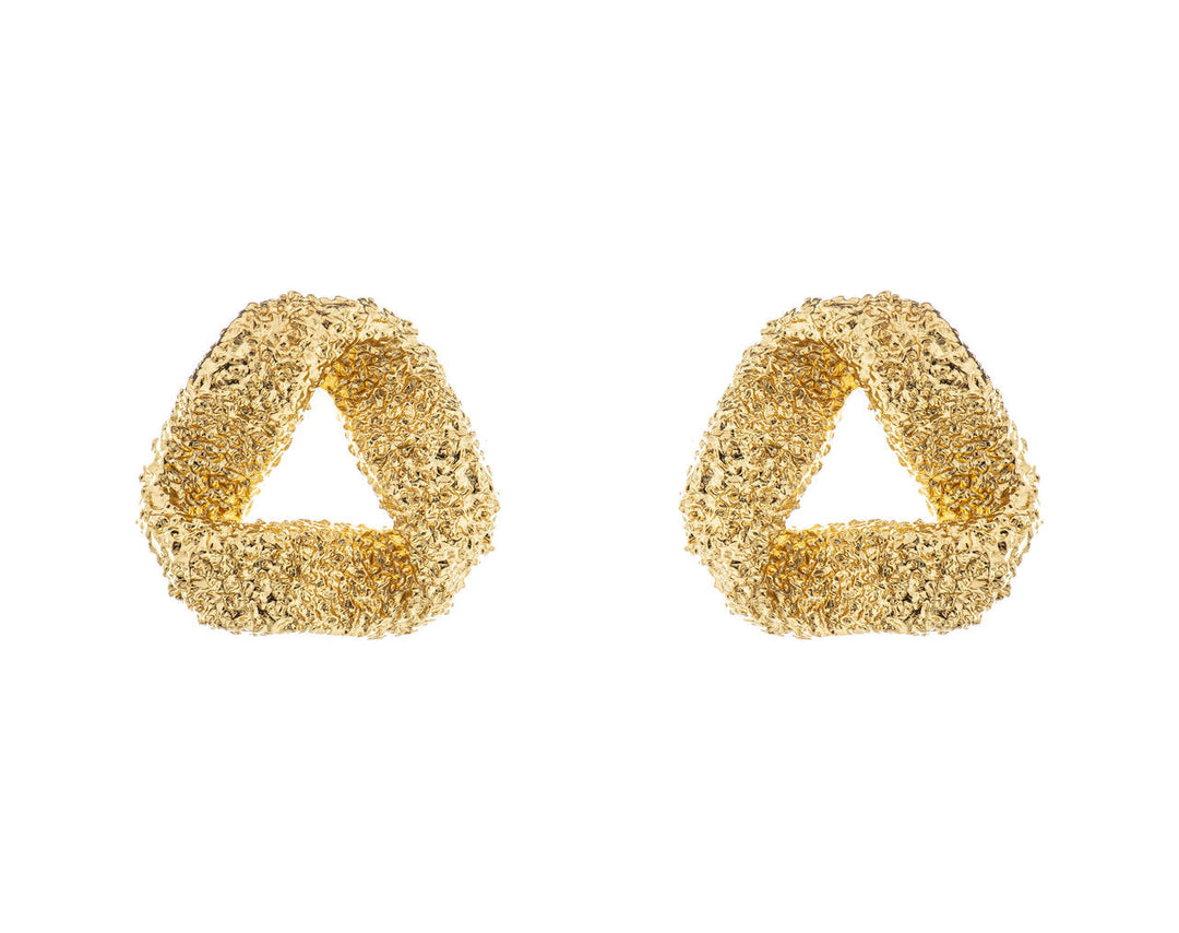 Boucles d'oreilles de mariée ER1110 – géométriques texturées, dorées G.Westerleigh