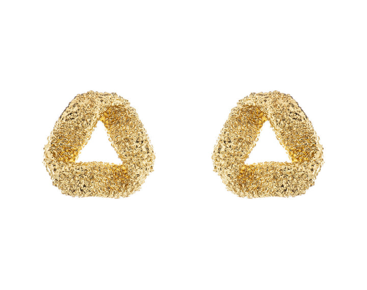 Boucles d'oreilles de mariée ER1110 – géométriques texturées, dorées G.Westerleigh