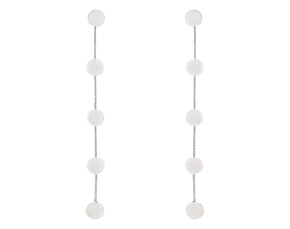 Boucles d'oreilles de mariée ER512 – longues perles alternées, argent G.Westerleigh