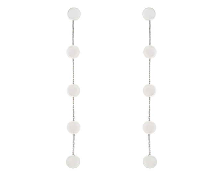 Boucles d'oreilles de mariée ER512 – longues perles alternées, argent G.Westerleigh