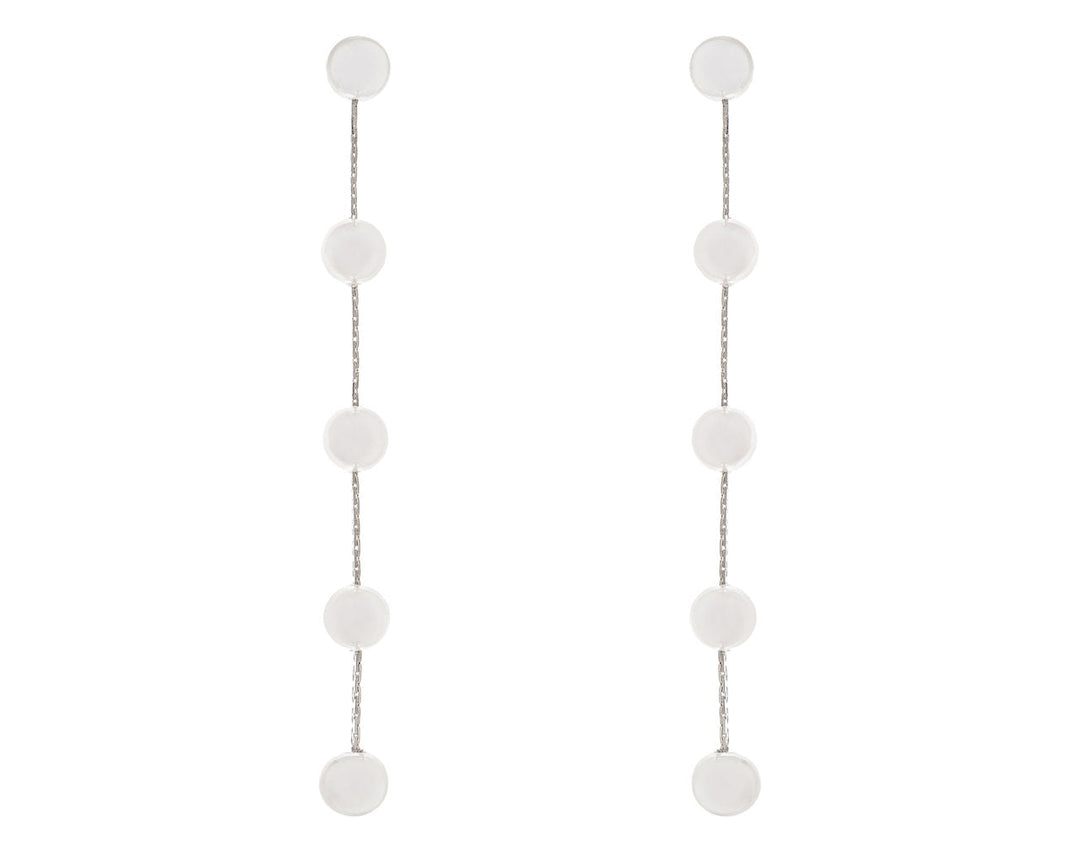 Boucles d'oreilles de mariée ER512 – longues perles alternées, argent G.Westerleigh