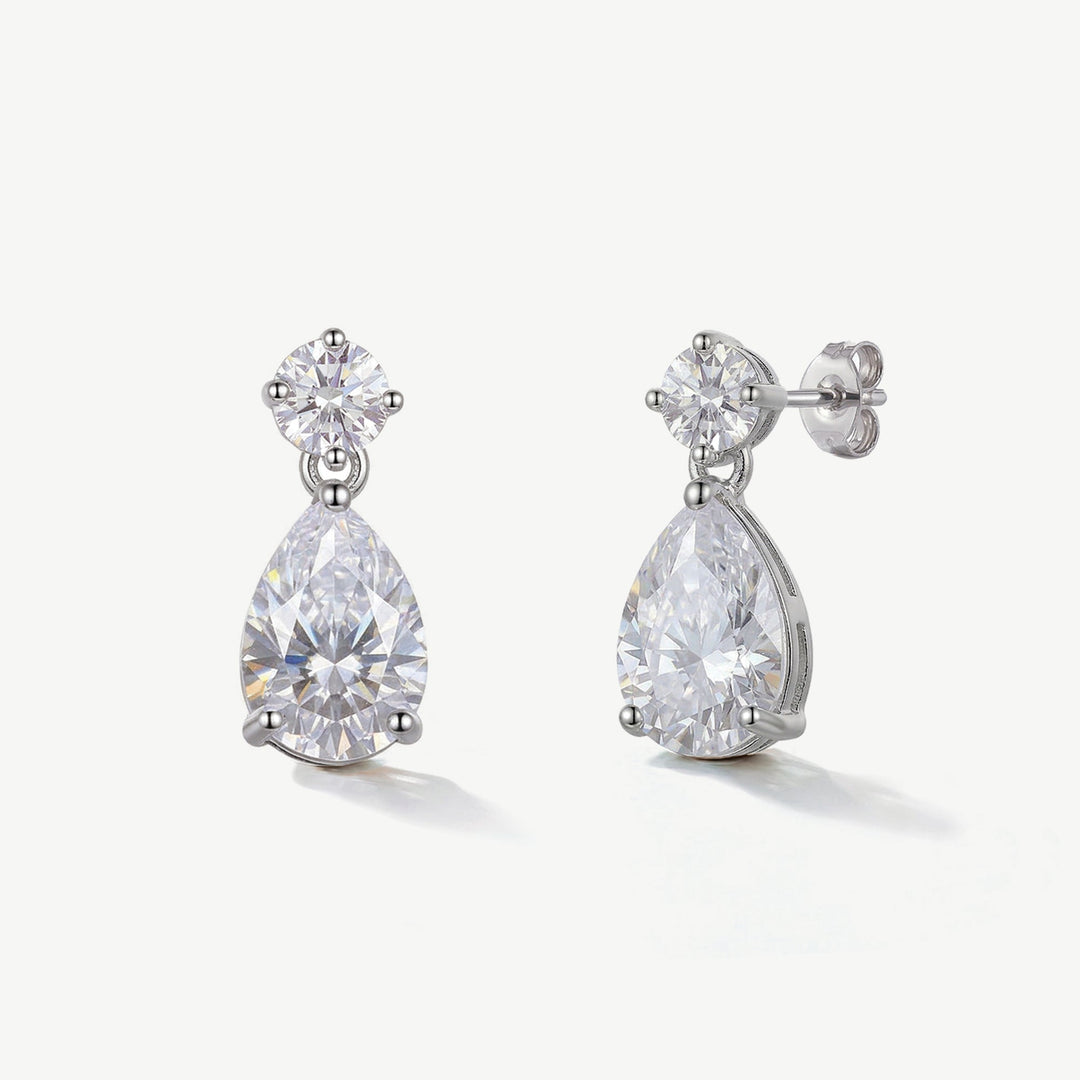 Boucles d'oreilles de mariée Imperial gouttes de zircons rhodium
