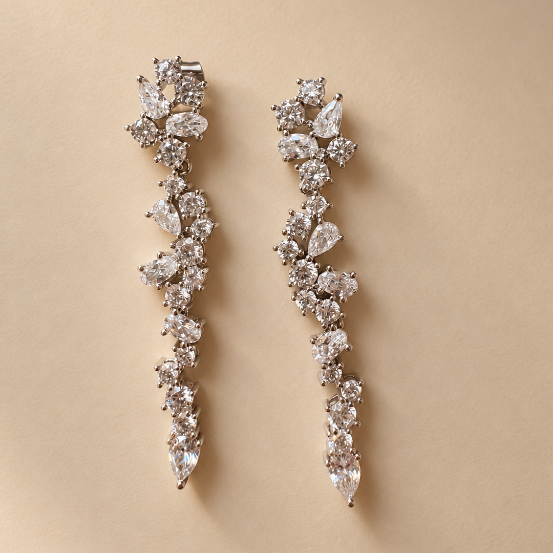 Boucles d'oreilles de mariée Islington – zircons IVORY AND CO