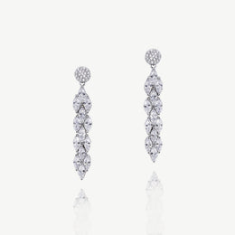 Boucles d'oreilles de mariée Lincoln – chevrons de zircons