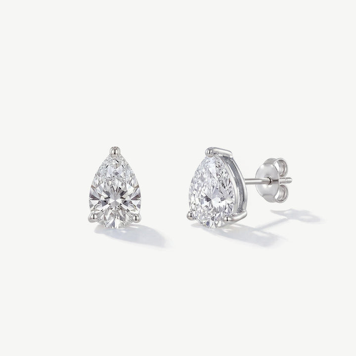 Boucles d'oreilles de mariée Manhattan zircon taille poire rhodium