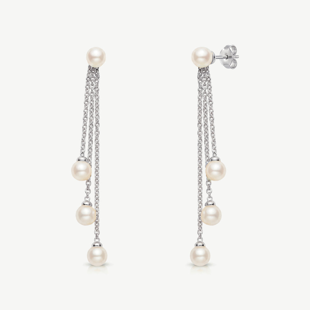 Boucles d'oreilles de mariée Montreal perles en cascade argent Ivory and co