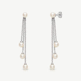 Boucles d'oreilles de mariée Montreal – perles en cascade