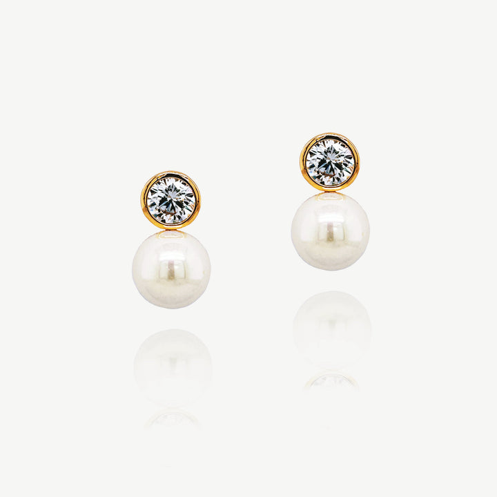Boucles d'oreilles de mariée Portland dorées