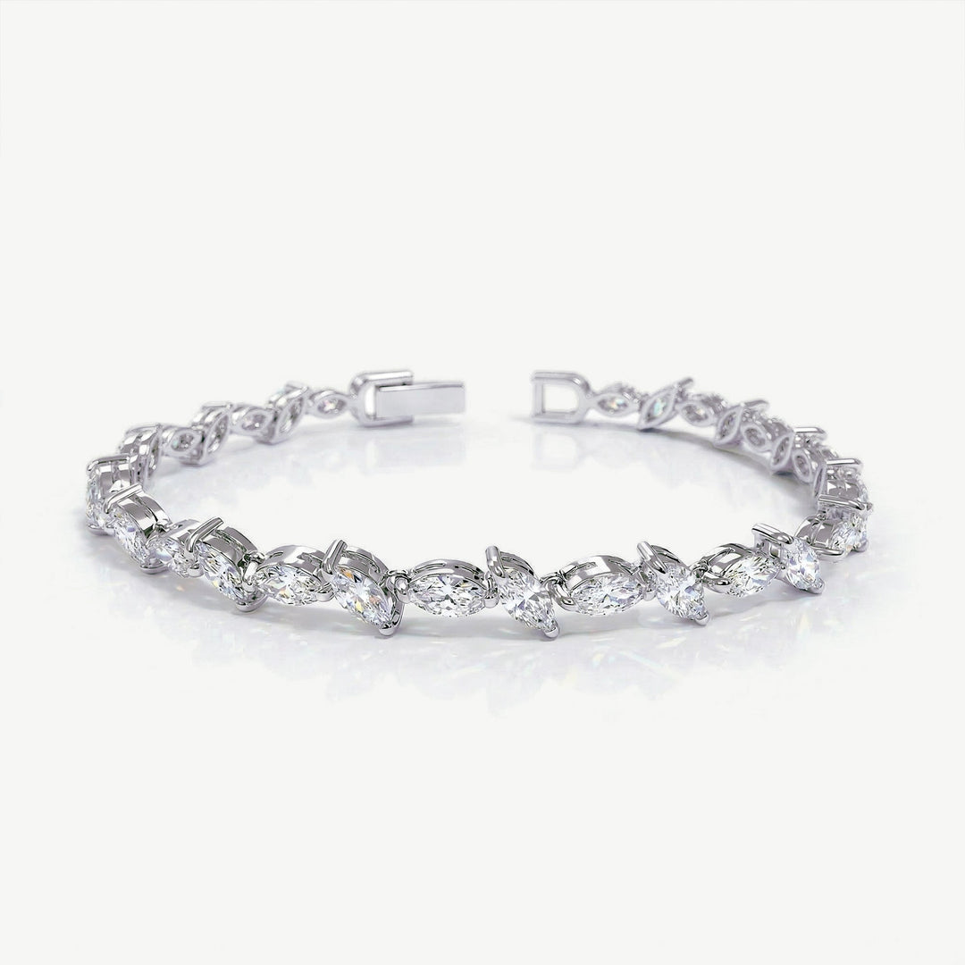 Bracelet de mariée Andorra zircons marquise rhodium