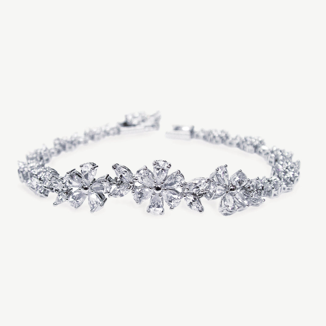 Bracelet de mariée Cherish vigne fleurie de zircons
