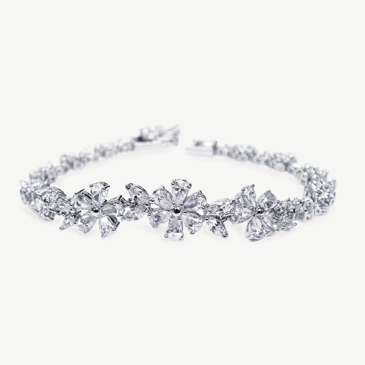 Bracelet de mariée Cherish vigne fleurie de zircons
