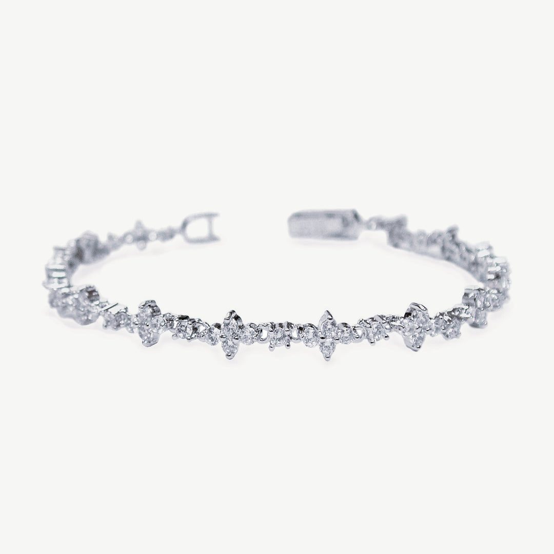 Bracelet de mariée Kensington zircons vintage rhodium
