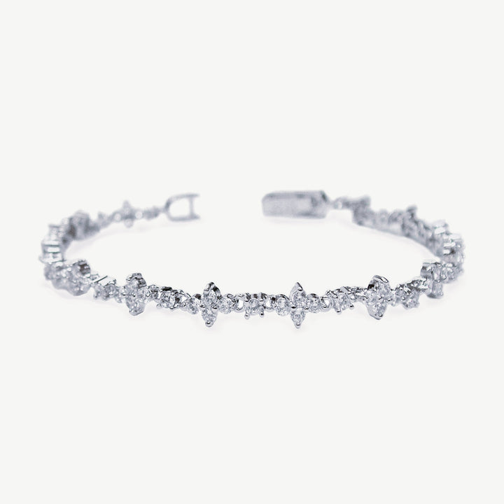 Bracelet de mariée Kensington zircons vintage rhodium