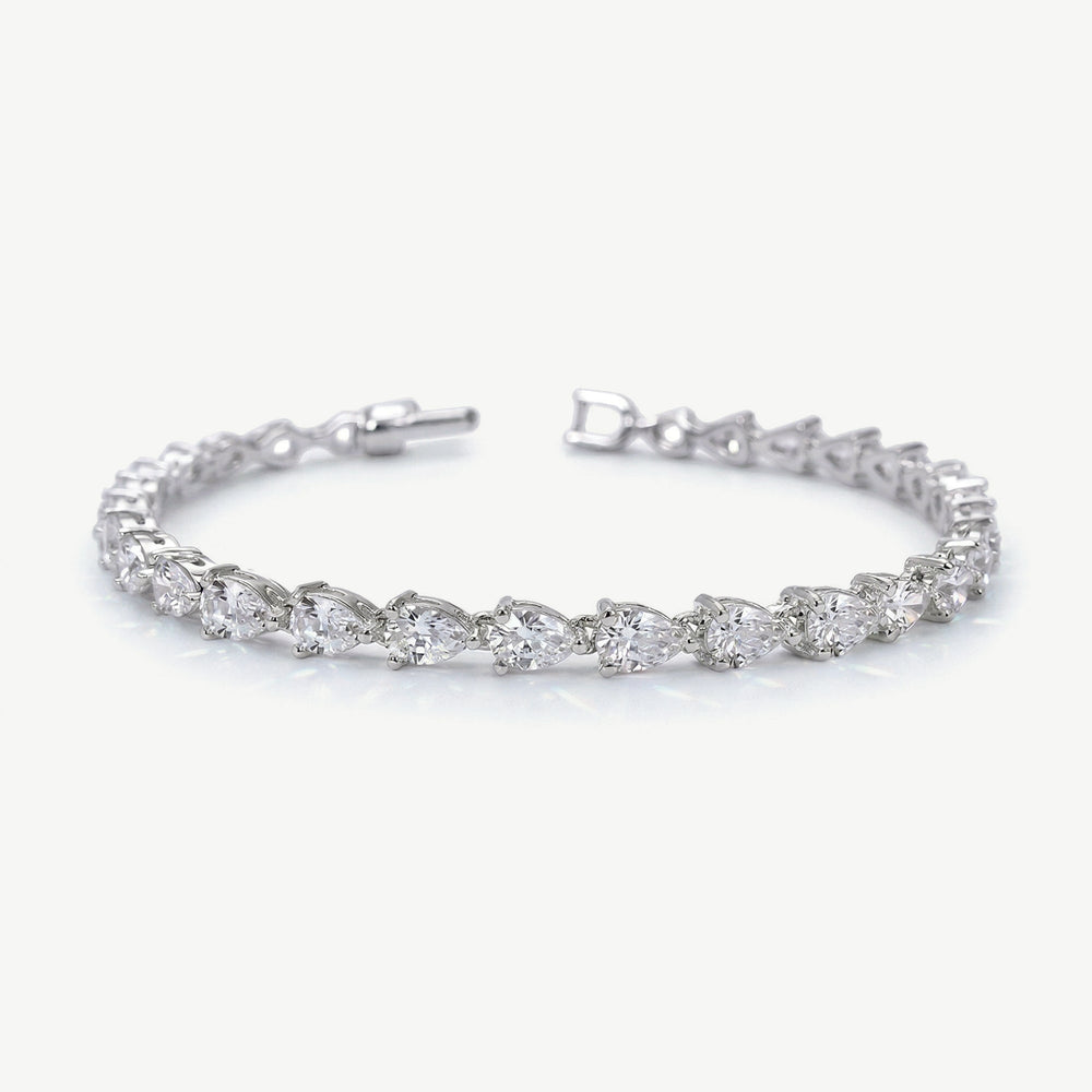 Bracelet de mariée Manhattan zircons taille poire rhodium