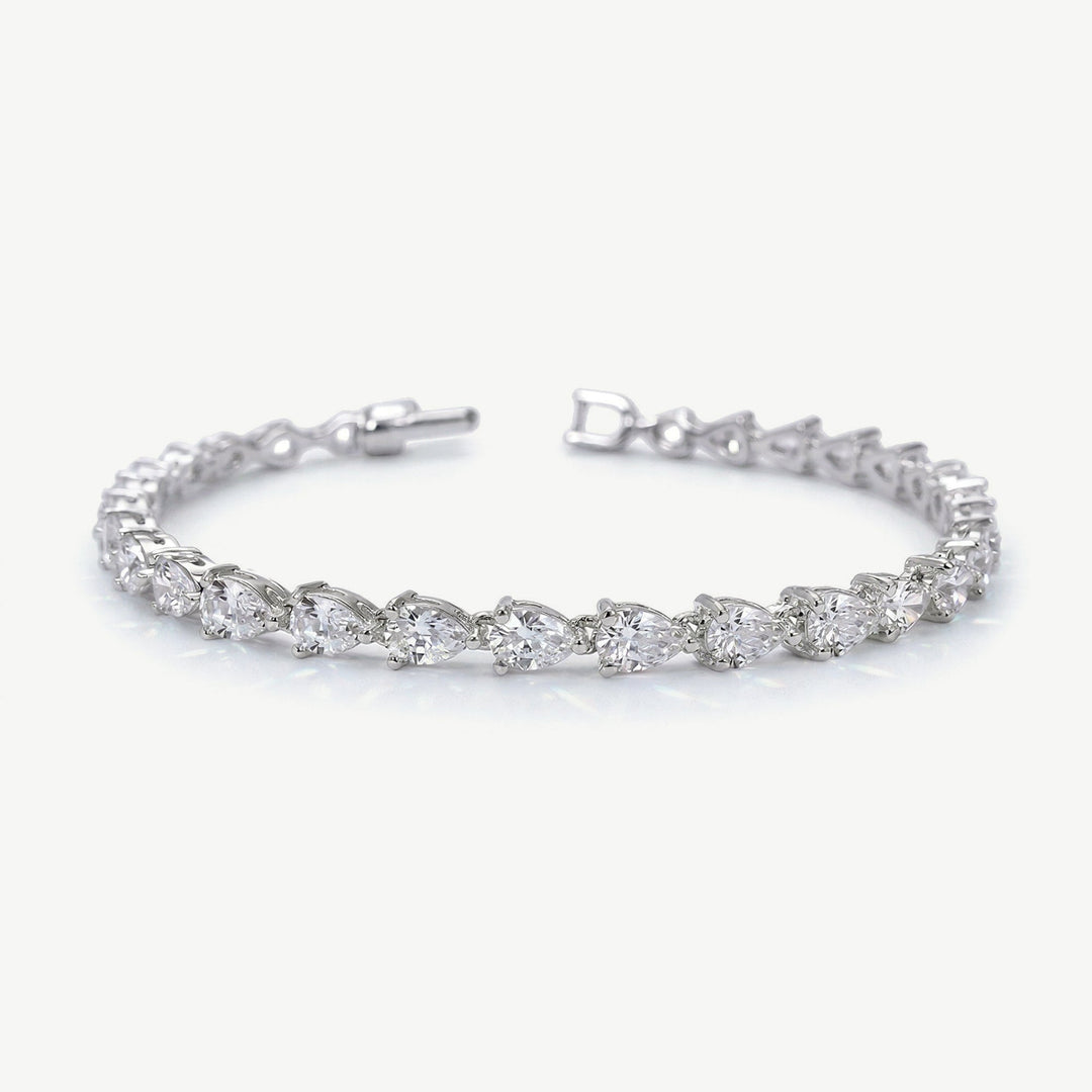 Bracelet de mariée Manhattan zircons taille poire rhodium
