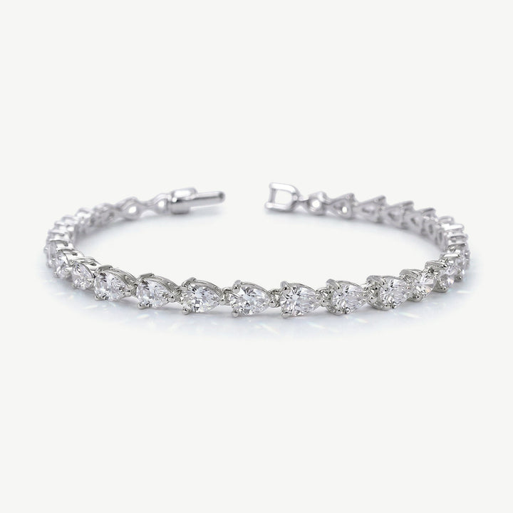Bracelet de mariée Manhattan zircons taille poire rhodium