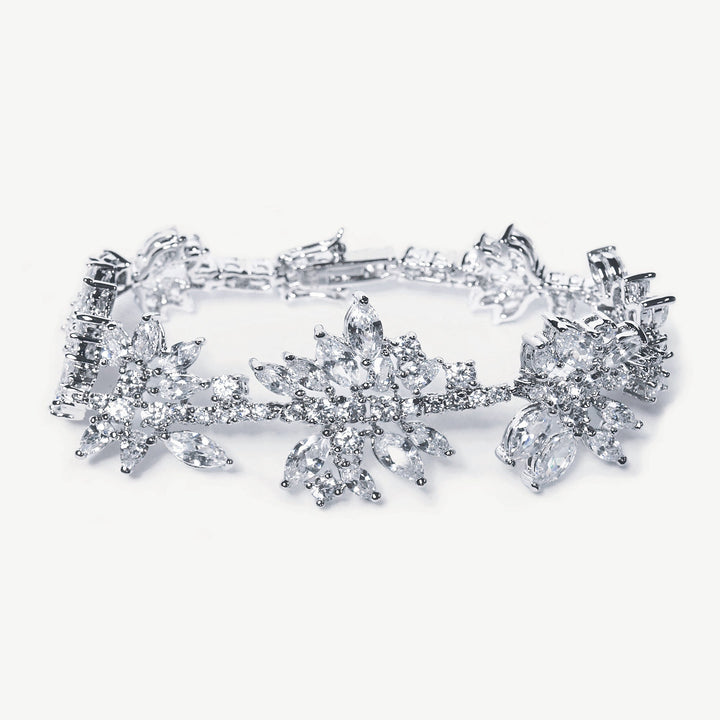 Bracelet de mariée Nuit Étoilée zircons marquise rhodium