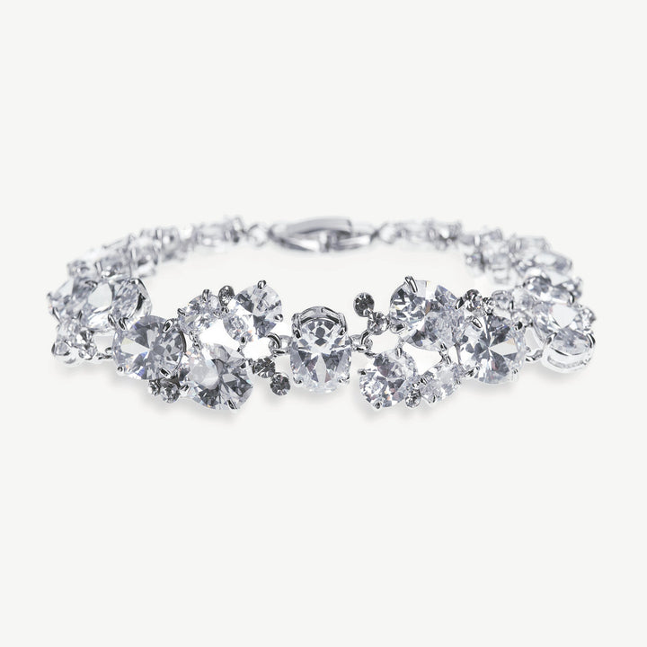 Bracelet de mariée Peninsula grappe de zircons rhodium