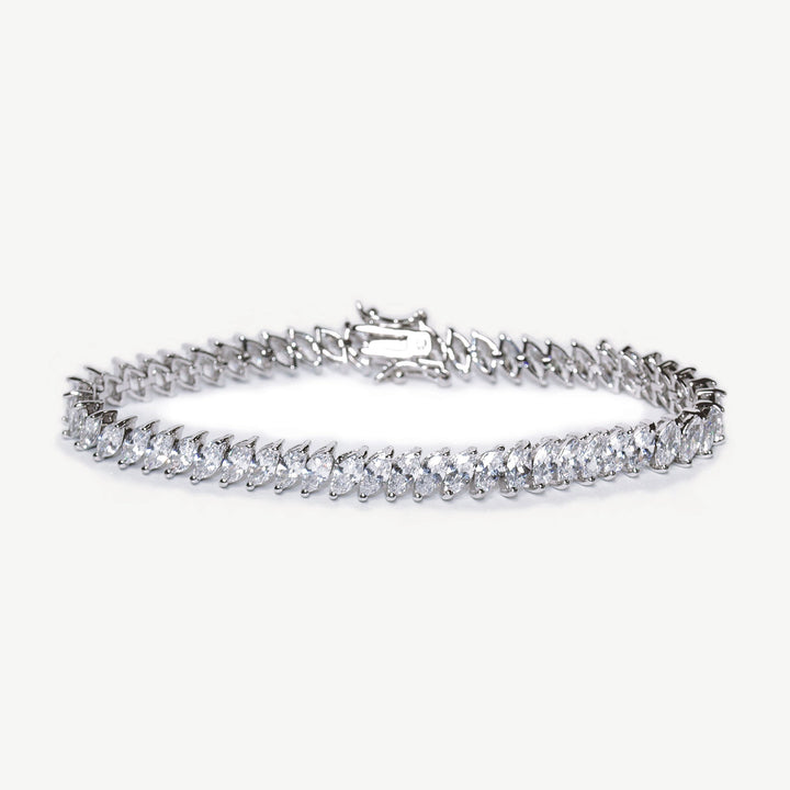 Bracelet de mariée True Love zircons marquise rhodium