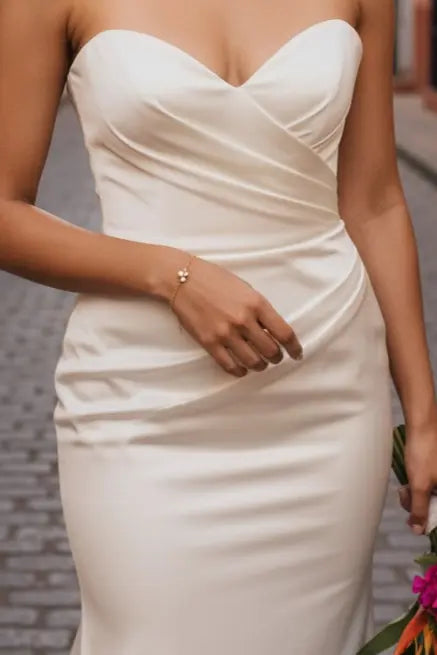 Bracelet mariée doré ou argenté- 3 perles nacrées.: Doré L'atelier du 6