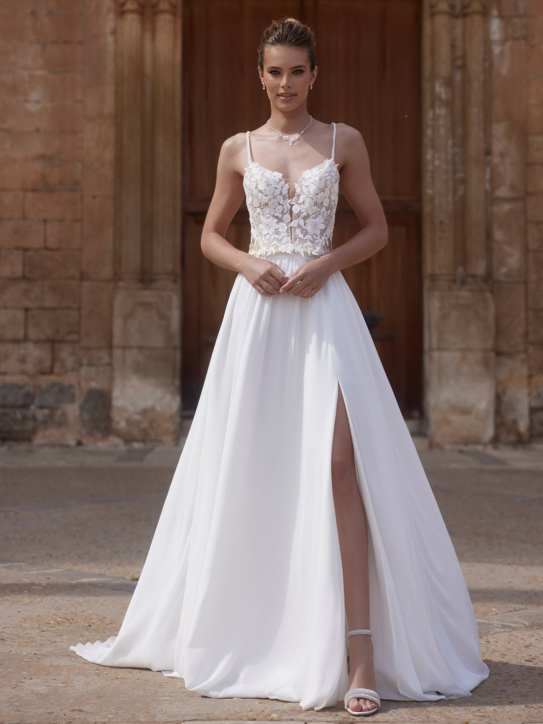 Bustier de mariée E472 Bianco Evento en tenue de mariée deux pièces