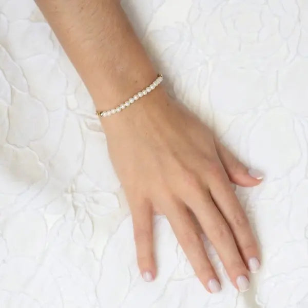 CARLISLE – BRACELET PERLES AJUSTABLE Ivory and co