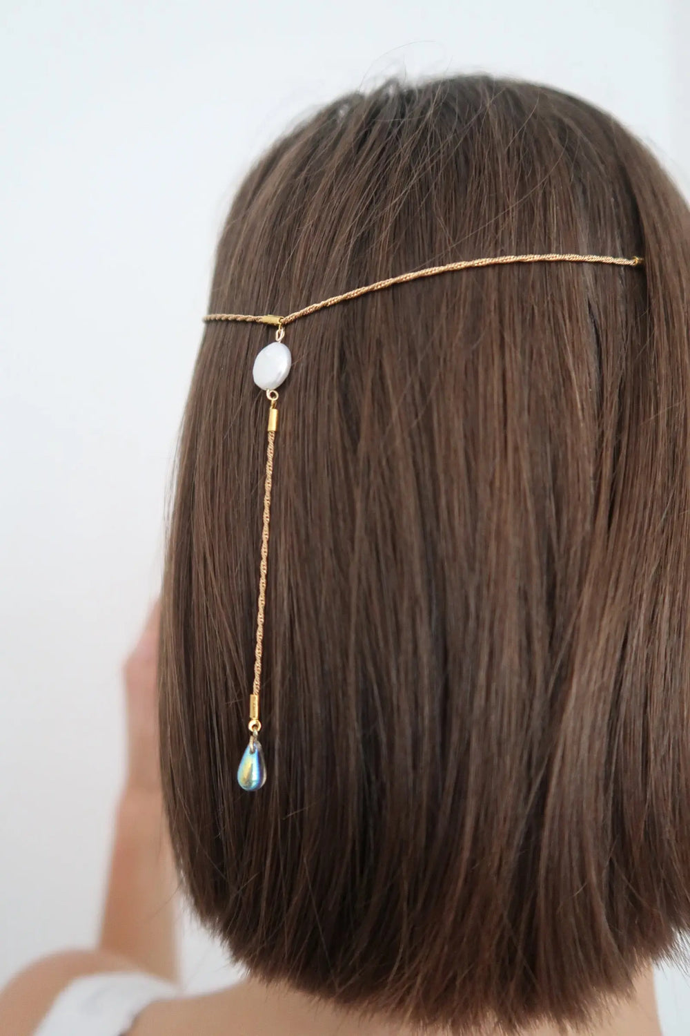 CHAÎNES DE CHEVEUX IRIS EN PLAQUÉ OR ET PERLE D’EAU DOUCE SORRY MAJESTY