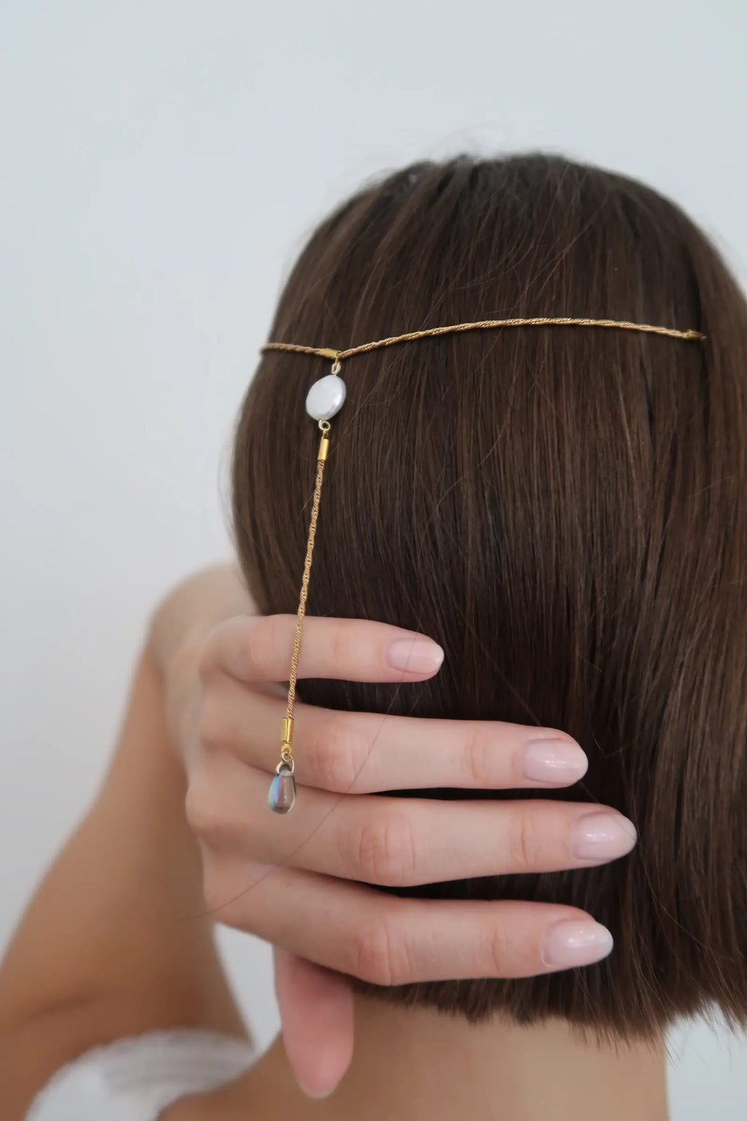 CHAÎNES DE CHEVEUX IRIS EN PLAQUÉ OR ET PERLE D’EAU DOUCE SORRY MAJESTY