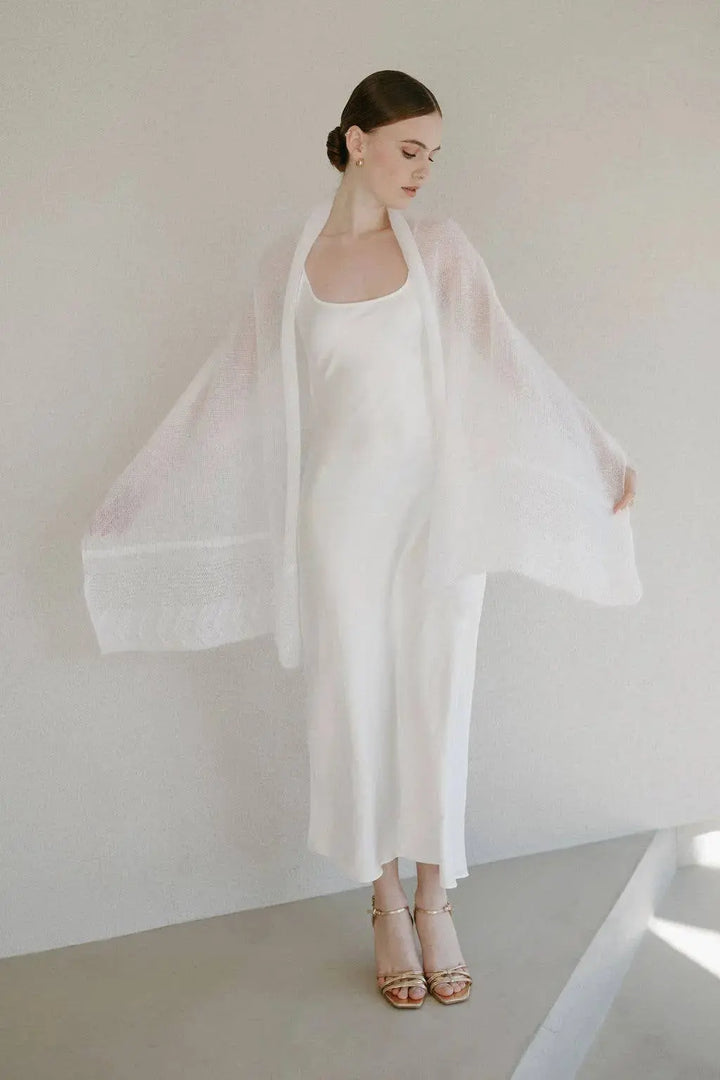 Châle de Mariage Transparent pour Mariée / HANNA: Off White 605 WOOL HOUSE