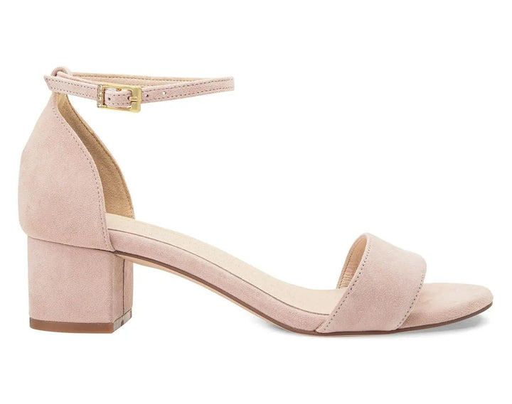CHAUSSURES DE MARIÉE ALICE – DAIM ROSE POUDRÉ À TALON BAS CONFORTABLE G.Westerleigh
