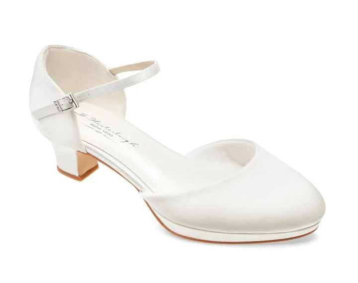 CHAUSSURES DE MARIÉE BECCA – SATIN IVOIRE À TALON CONFORTABLE G.Westerleigh