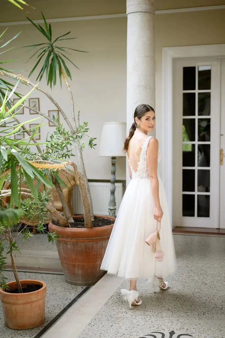 CHAUSSURES DE MARIÉE FLORENCE AVEC NŒUD EN TULLE AMOVIBLE – SATIN IVOIRE G.Westerleigh