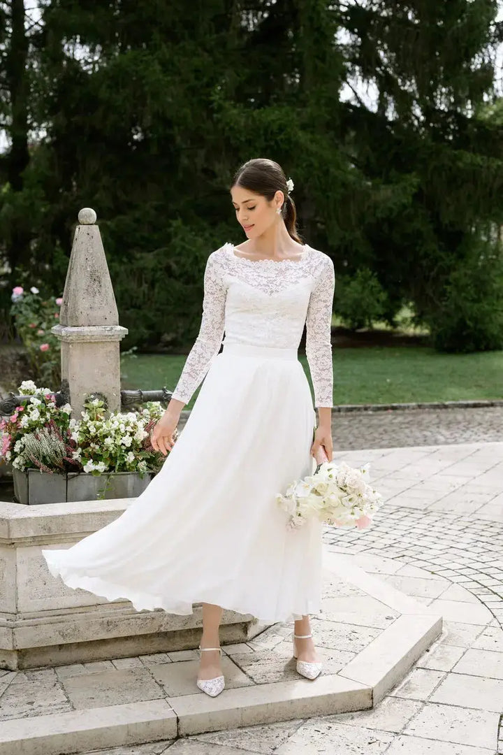 CHAUSSURES DE MARIÉE HOPE – DENTELLE AJOURÉE IVOIRE ET TALON BAS 6 CM G.Westerleigh