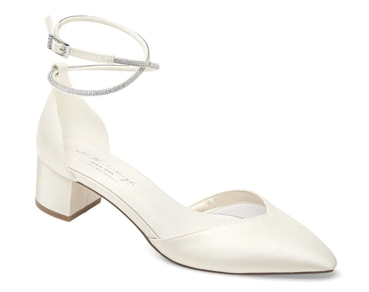 CHAUSSURES DE MARIÉE INEZ – DEUX BRIDES INCLUSES : STRASS SCINTILLANTS & SATIN IVOIRE G.Westerleigh