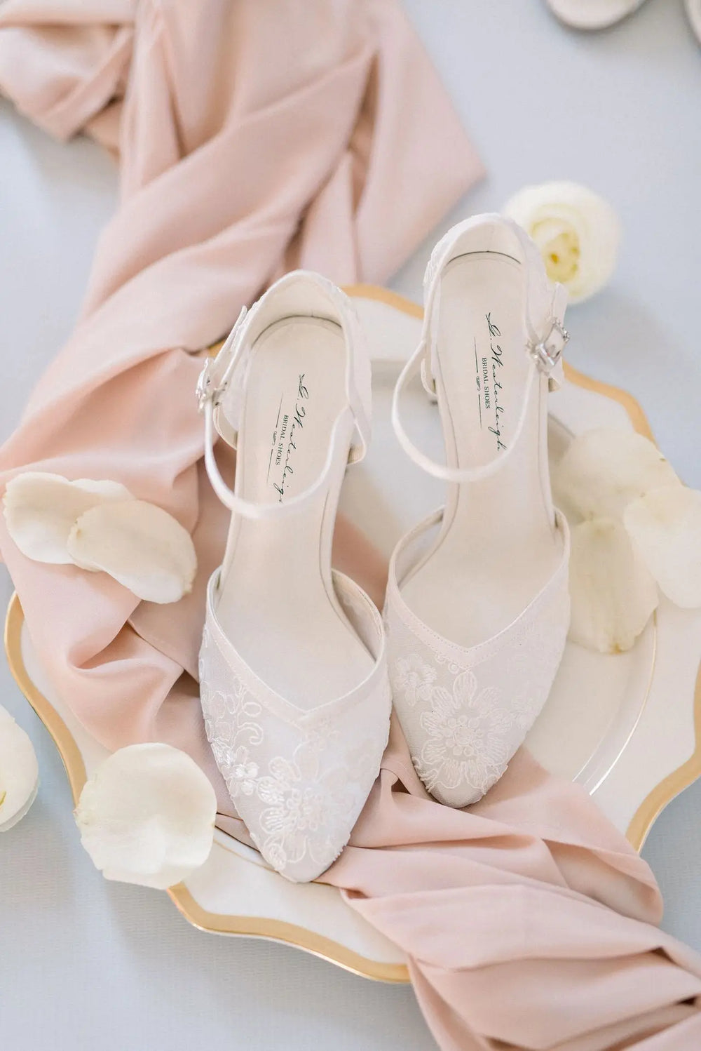 CHAUSSURES DE MARIÉE MIRIAM – DENTELLE TRANSPARENTE ET TALON BLOC 6,5 CM G.Westerleigh