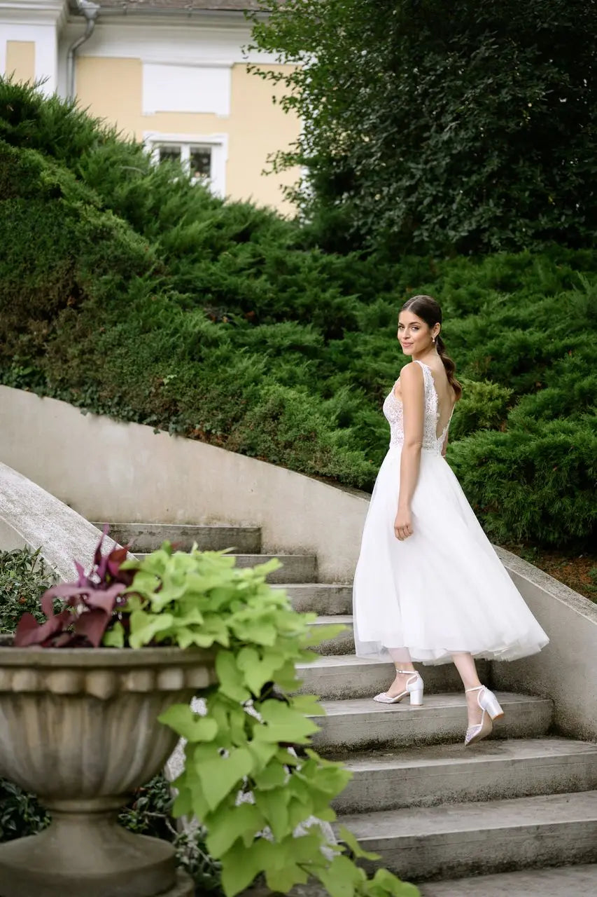 CHAUSSURES DE MARIÉE PEARL – TALONS CARRÉS AVEC PERLES ET TULLE G.Westerleigh