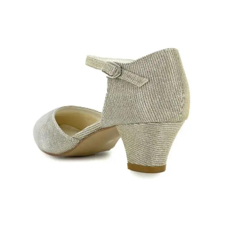 CHAUSSURES MILADY – ESCARPINS À PAILLETTES DORÉES POUR PIEDS LARGES WHITE LADY