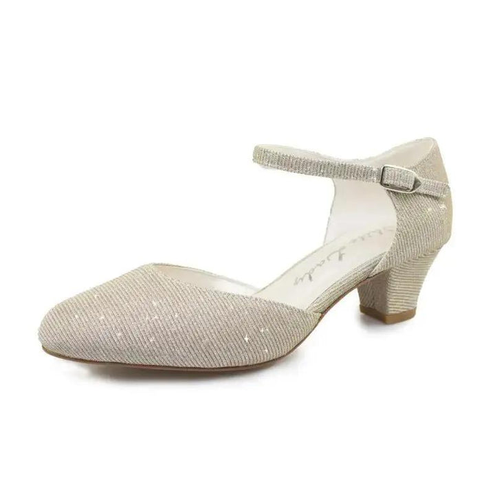 CHAUSSURES MILADY – ESCARPINS À PAILLETTES DORÉES POUR PIEDS LARGES WHITE LADY