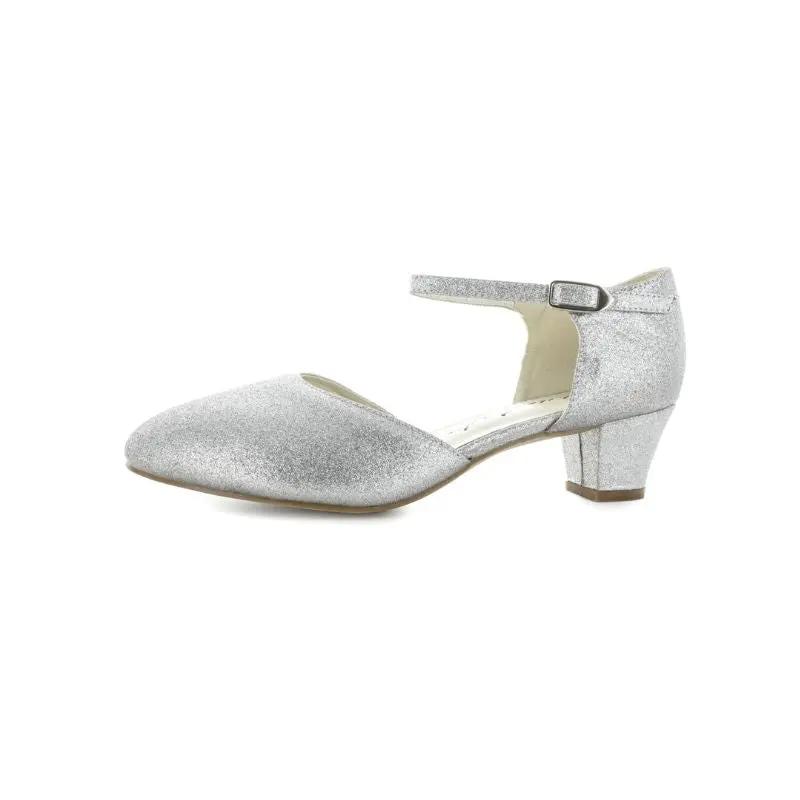 CHAUSSURES MILADY – ESCARPINS À PAILLETTES ARGENTÉES POUR PIEDS LARGES WHITE LADY