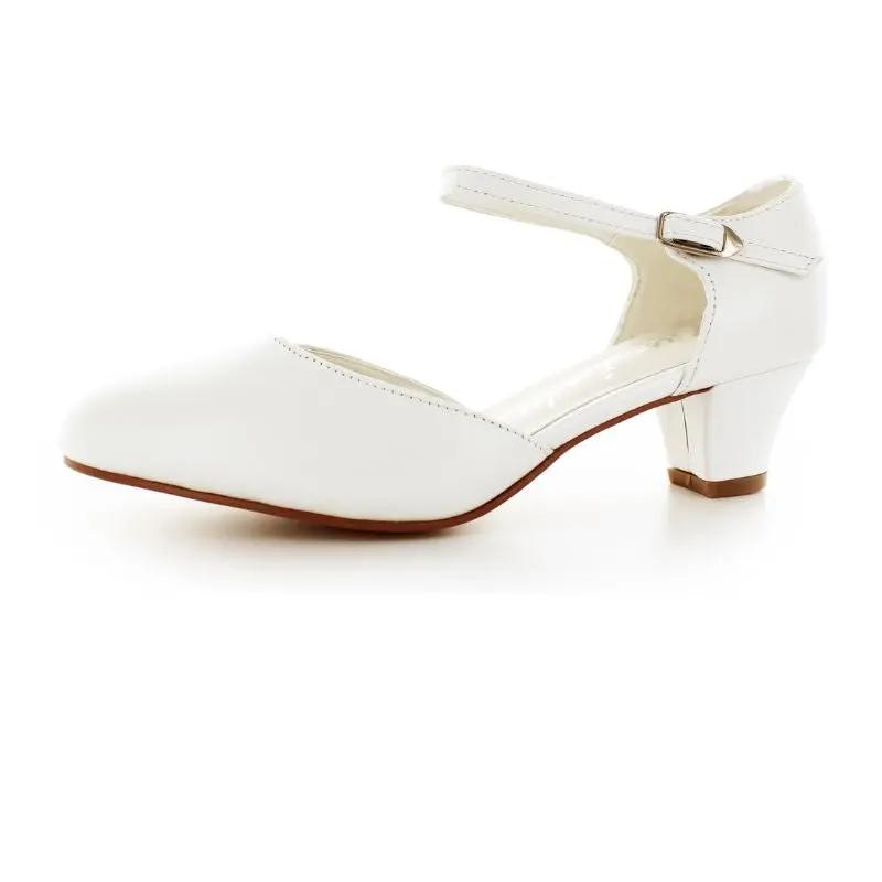CHAUSSURES MILADY– ESCARPINS EN CUIR BLANC CASSÉ PIEDS LARGES WHITE LADY