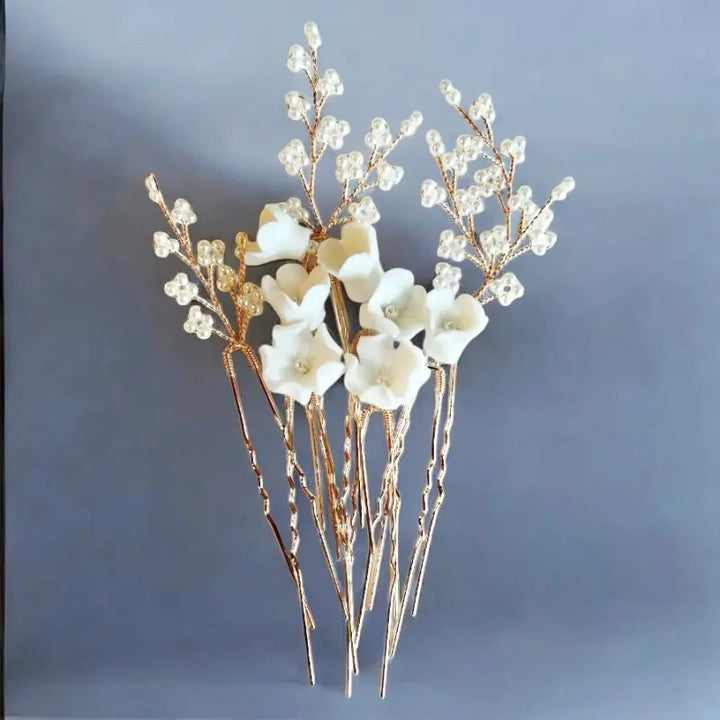 COLLECTION ATHENA - ENSEMBLE DE PINCES À CHEVEUX BOUQUET EXQUIS - OR Athena Bridal Jewellery