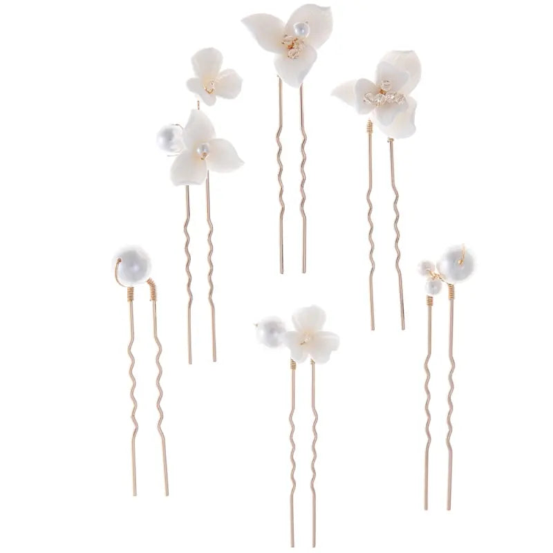 COLLECTION ATHENA - ÉPINGLES À CHEVEUX EN PERLES PRÉCIEUSES - PIN77 GOLD Athena Bridal Jewellery