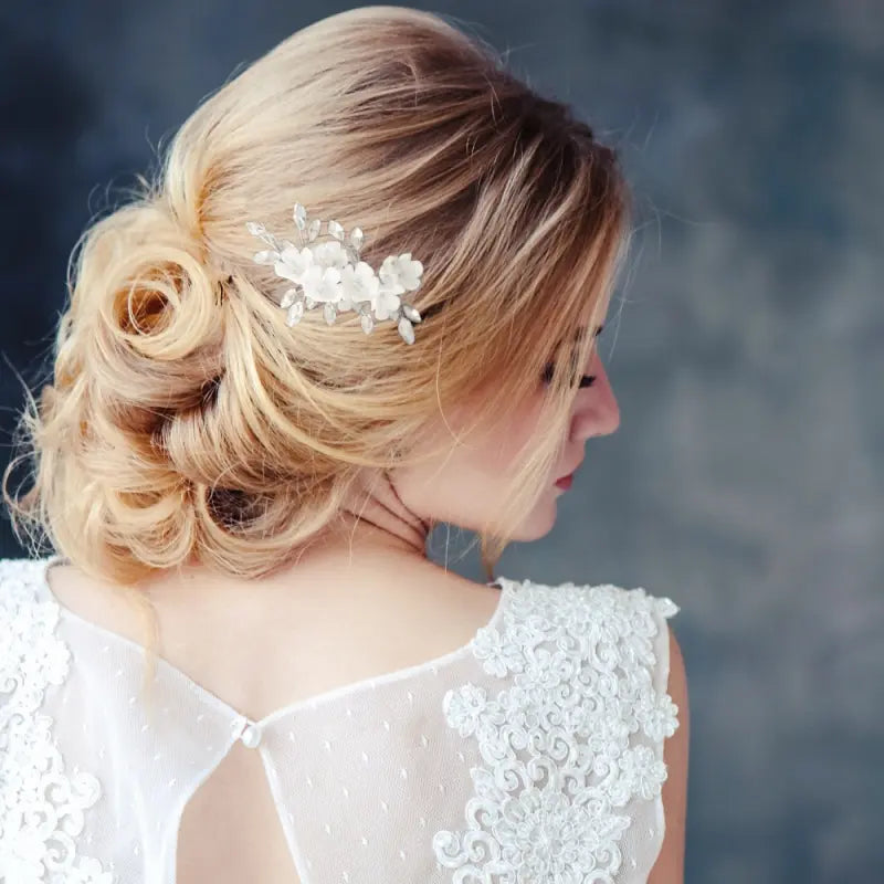 COLLECTION ATHENA - PEIGNE BEAUTÉ FLORALE - HC236 OR Athena Bridal Jewellery