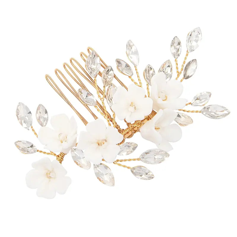 COLLECTION ATHENA - PEIGNE BEAUTÉ FLORALE - HC236 OR Athena Bridal Jewellery