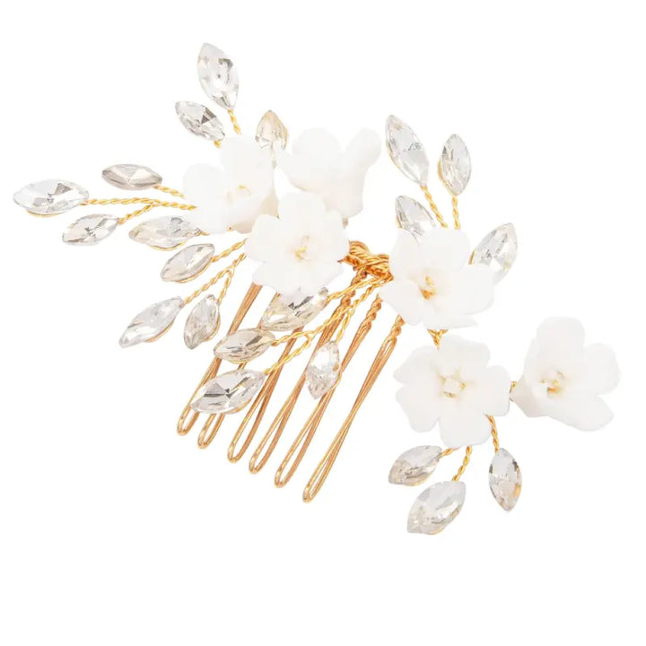 COLLECTION ATHENA - PEIGNE BEAUTÉ FLORALE - HC236 OR Athena Bridal Jewellery