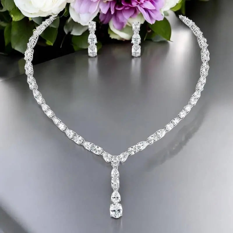 COLLECTION CZ - ENSEMBLE DE COLLIER GOUTTE DÉLICATE - CZNK160 Athena Bridal Jewellery