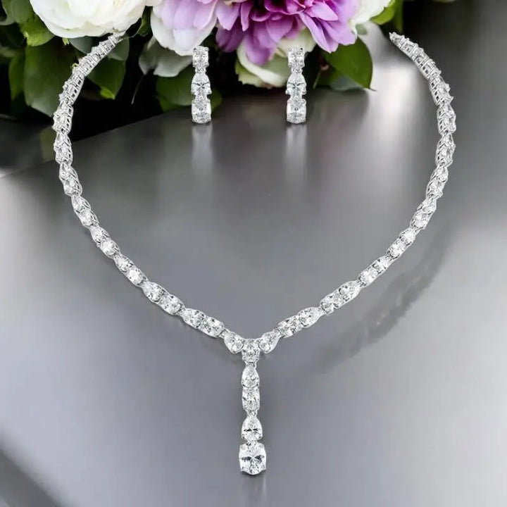 COLLECTION CZ - ENSEMBLE DE COLLIER GOUTTE DÉLICATE - CZNK160 Athena Bridal Jewellery