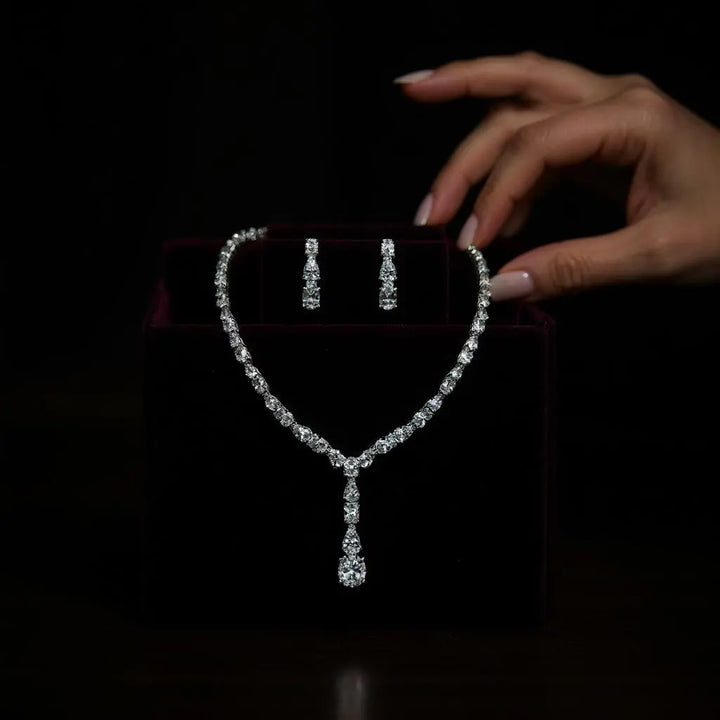 COLLECTION CZ - ENSEMBLE DE COLLIER GOUTTE DÉLICATE - CZNK160 Athena Bridal Jewellery