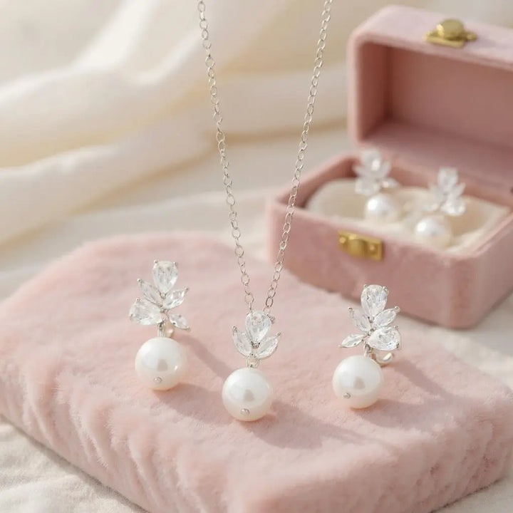 COLLECTION CZ - ENSEMBLE DE COLLIERS VINTAGE SCINTILLANTS - ARGENT CZNK253 Athena Bridal Jewellery